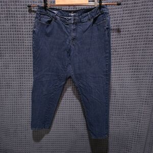 High Rise Stretch Jeans 20W 44x30 LizClaiborne Ultimate Slim Straight Dark Wash